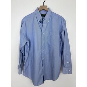 Lauren Ralph Lauren Blue White Non-Iron Dress Shirt Men’s XL 16.5 32/33